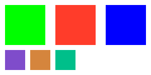 广色域色块渲染效果 — 不同色彩空间的颜色在 Display P3 Surface 上的表现